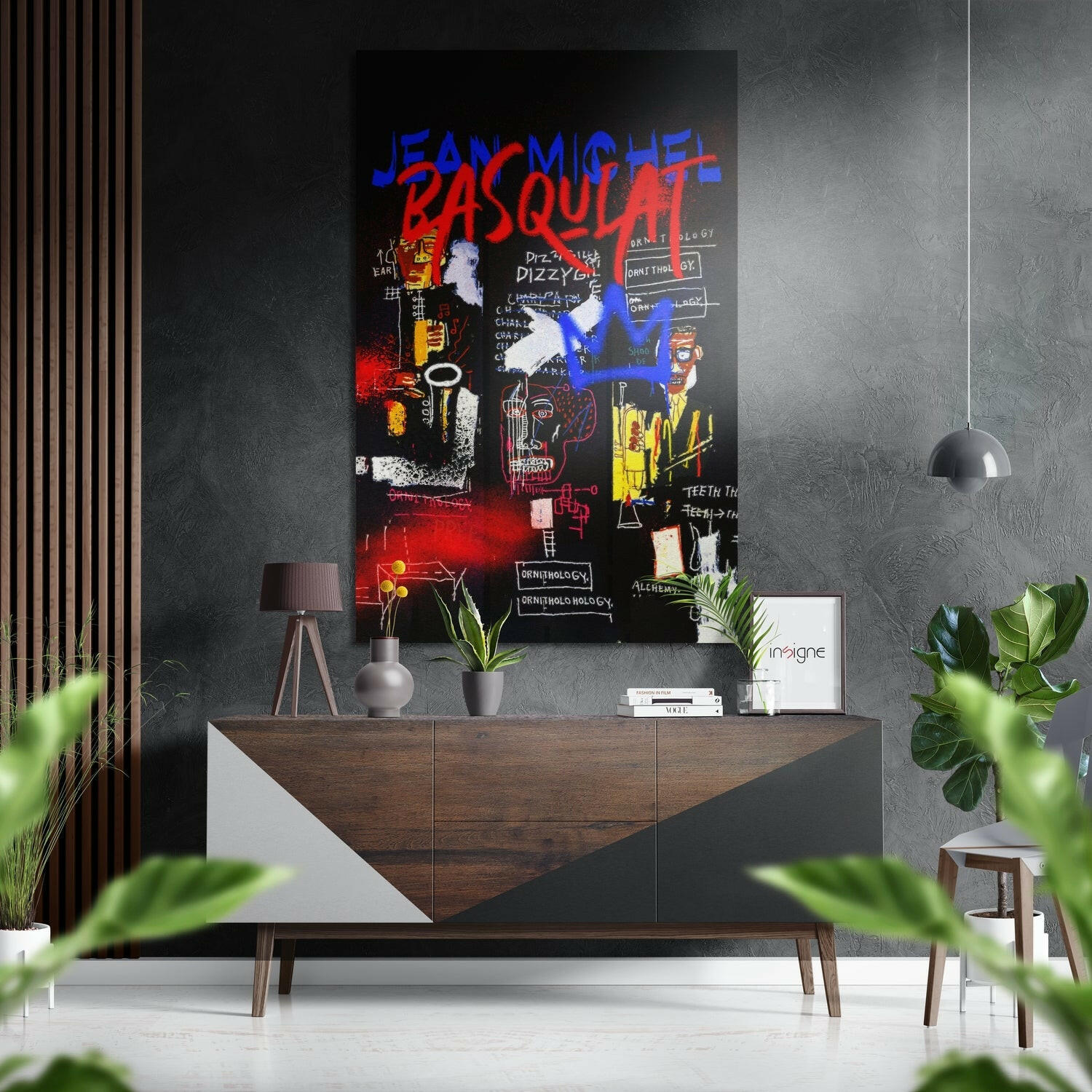 Basquiat Fırçalı Metalik Alu-Dibond.