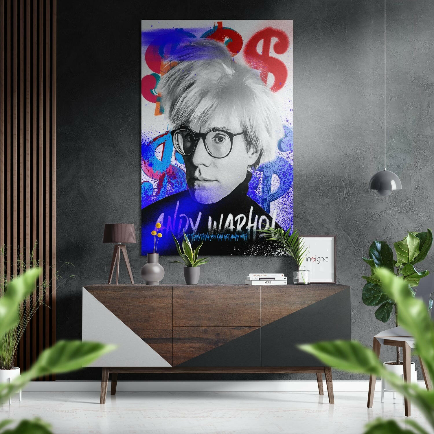 Andy Warhol Fırçalı Metalik Alu-Dibond.