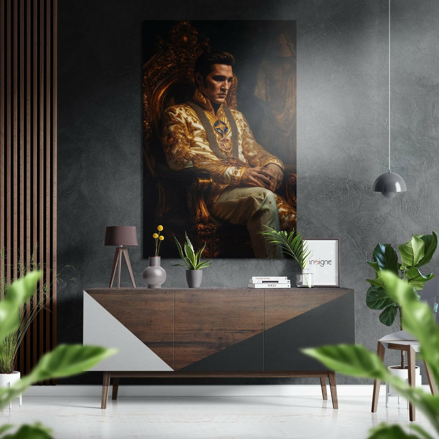 Kral Elvis Fırçalı Metalik Alu-Dibond.