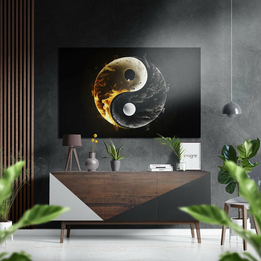 Ying Yang Fırçalı Metalik Alu-Dibond.