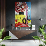 Kandinsky Stili Fırçalı Metalik Alu-Dibond.