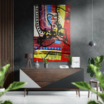 Kandinsky Stili Fırçalı Metalik Alu-Dibond.