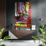 Kandinsky Stili Fırçalı Metalik Alu-Dibond.