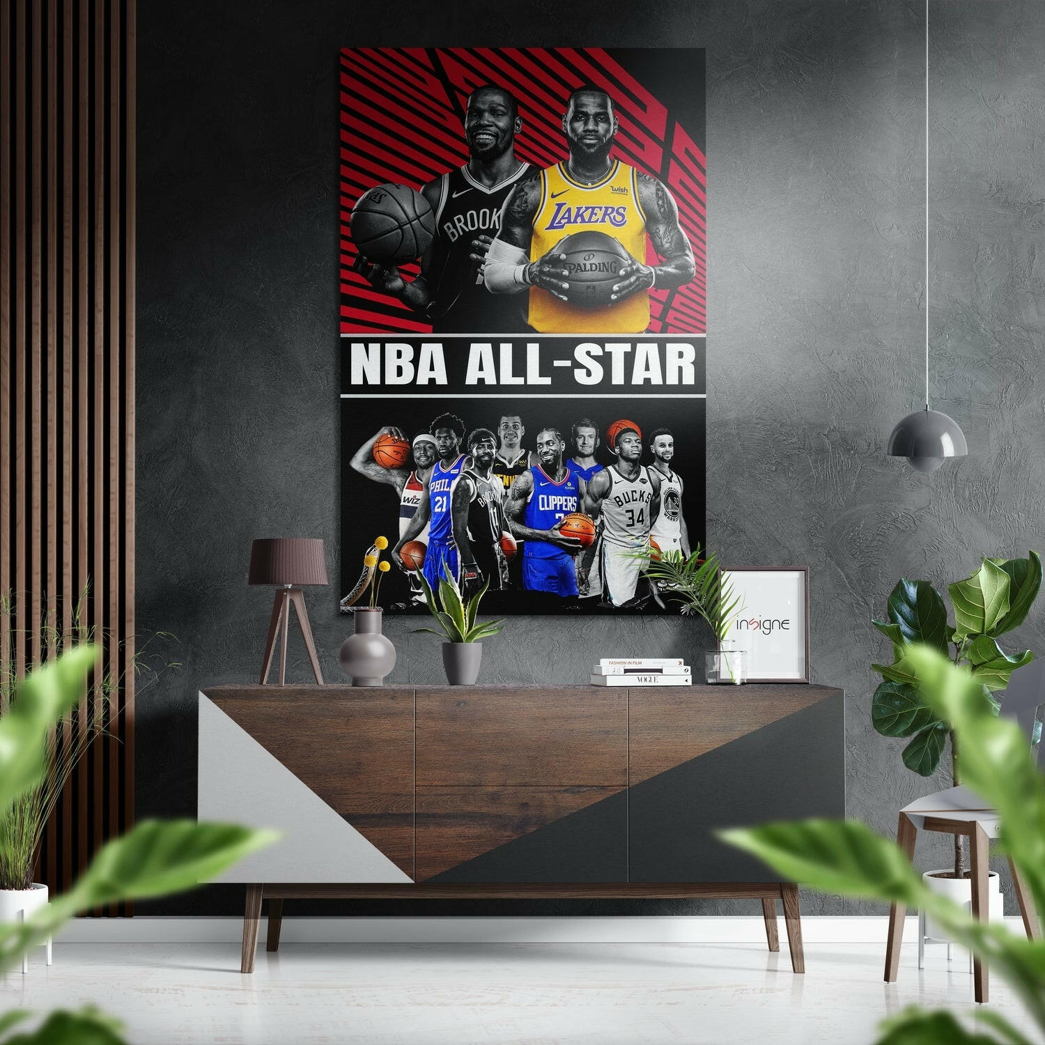 NBA All Stars Fırçalı Metalik Alu-Dibond.