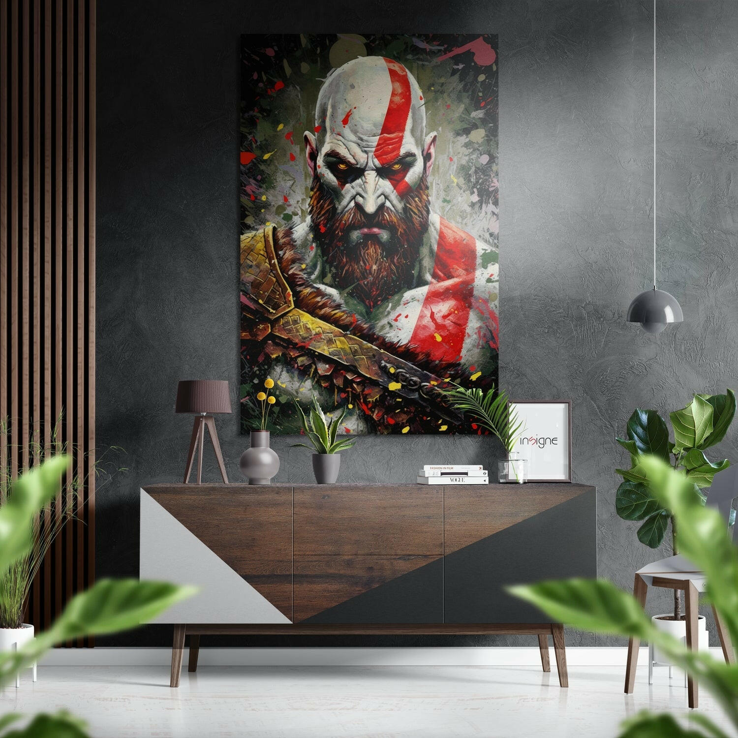 Kratos - Savaş Tanrısı Fırçalı Metalik Alu-Dibond.