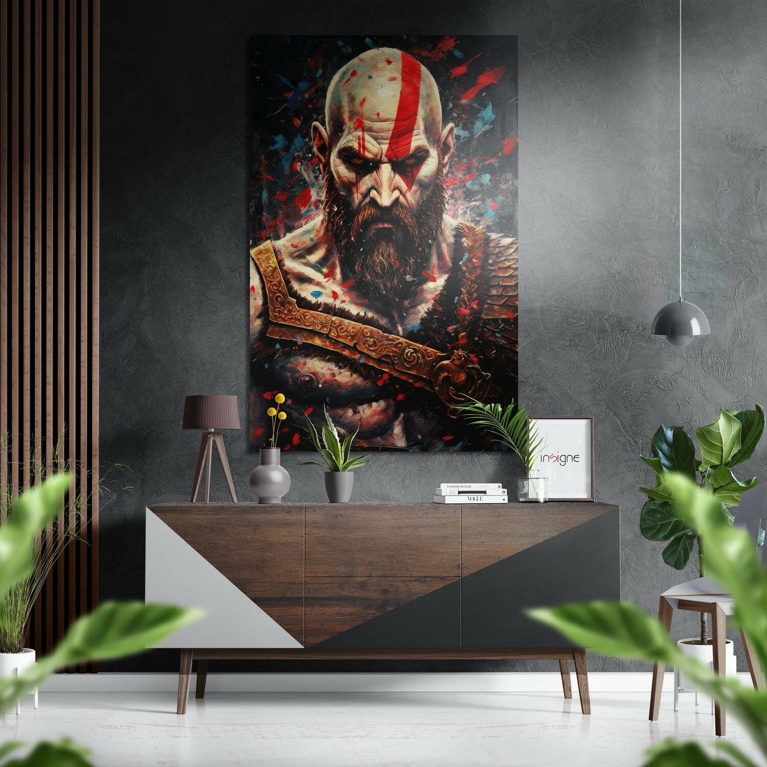 Kratos - Savaş Tanrısı Fırçalı Metalik Alu-Dibond.