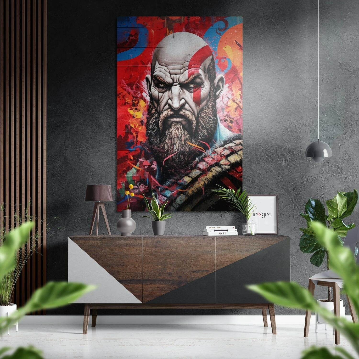Kratos - Savaş Tanrısı Fırçalı Metalik Alu-Dibond.