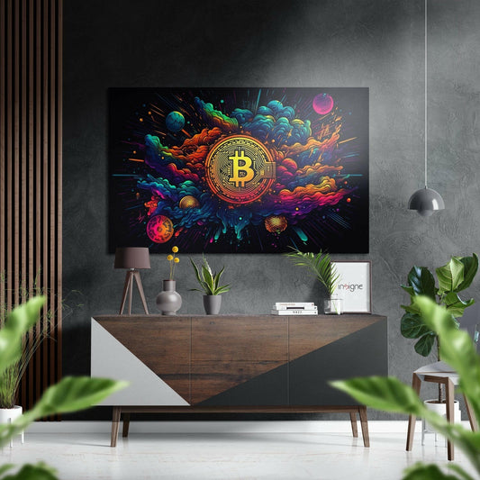 Bitcoin Fırçalı Metalik Alu-Dibond.