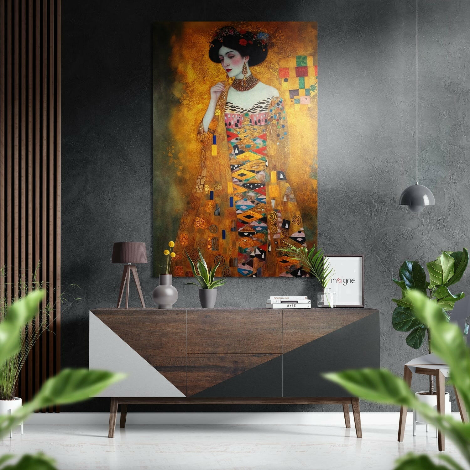 Klimt Fırçalı Metalik Alu-Dibond.