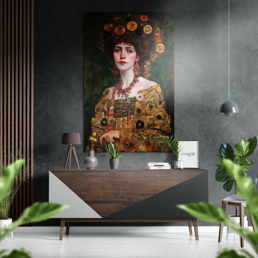 Klimt Fırçalı Metalik Alu-Dibond.