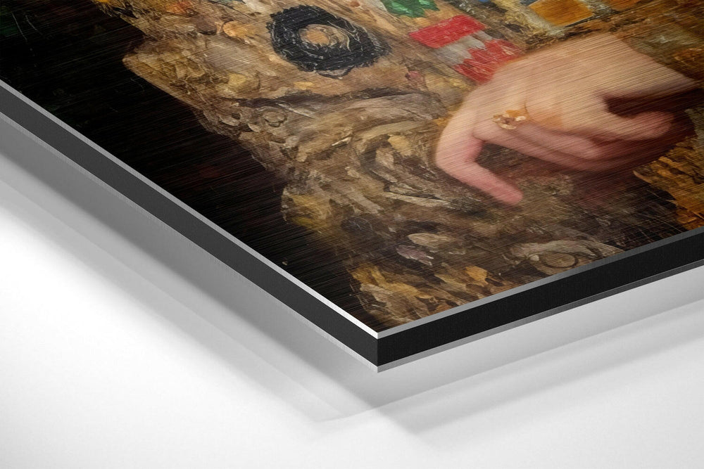 Klimt Fırçalı Metalik Alu-Dibond.