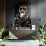Kedi Patron Fırçalı Metalik Alu-Dibond.
