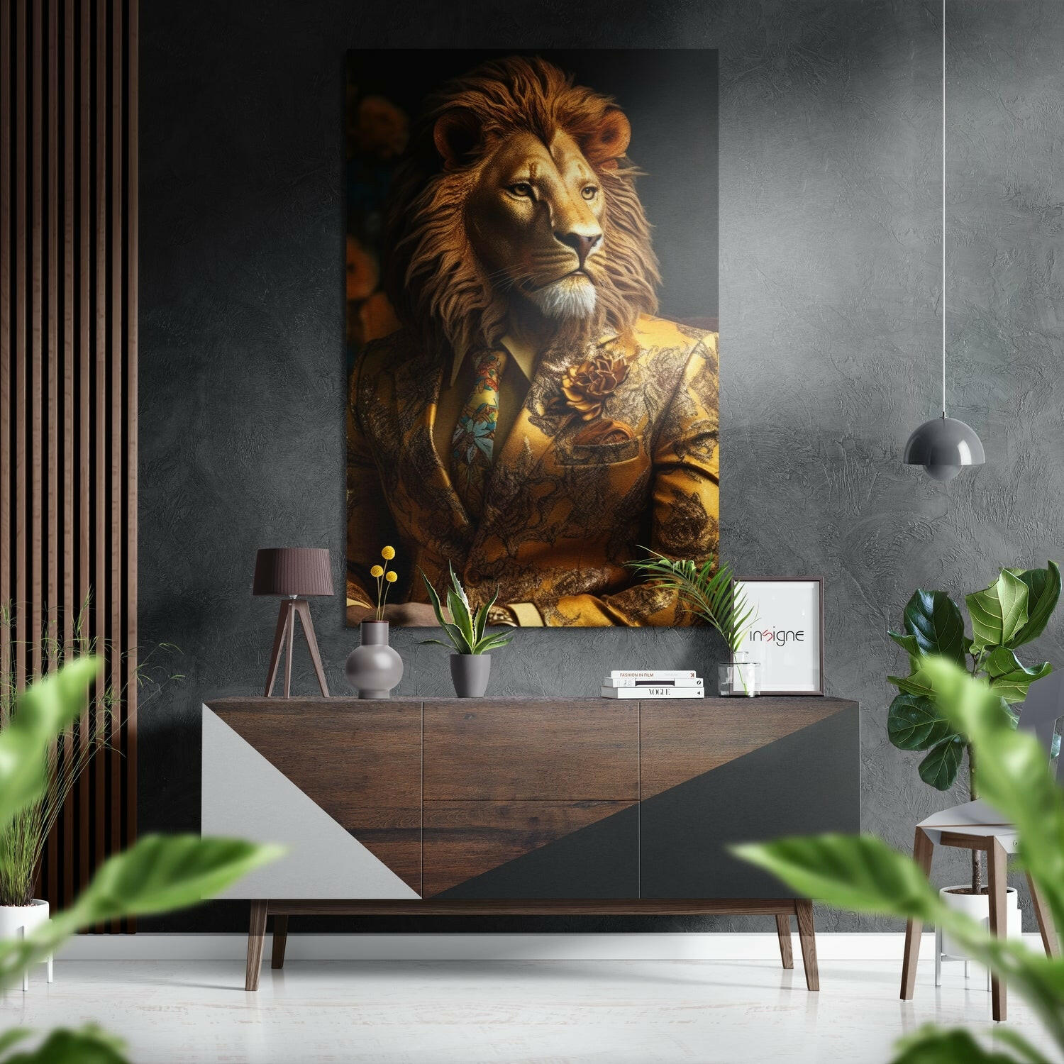 Bay Aslan Fırçalı Metalik Alu-Dibond.