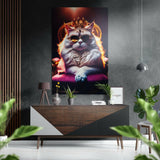 Kedi Kral Fırçalı Metalik Alu-Dibond.
