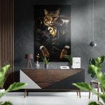 Kedi Patron Fırçalı Metalik Alu-Dibond.