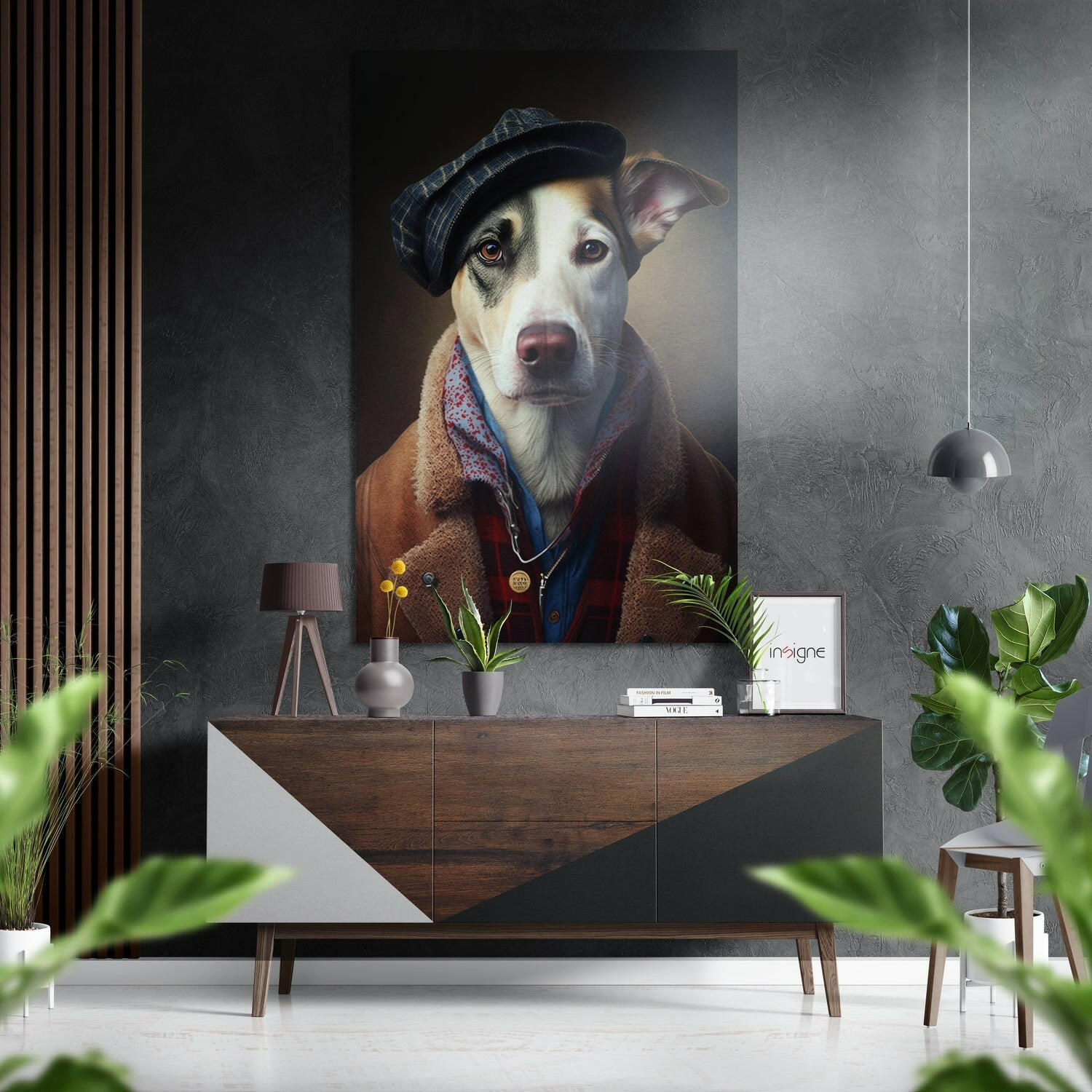 Bay Köpek Fırçalı Metalik Alu-Dibond.