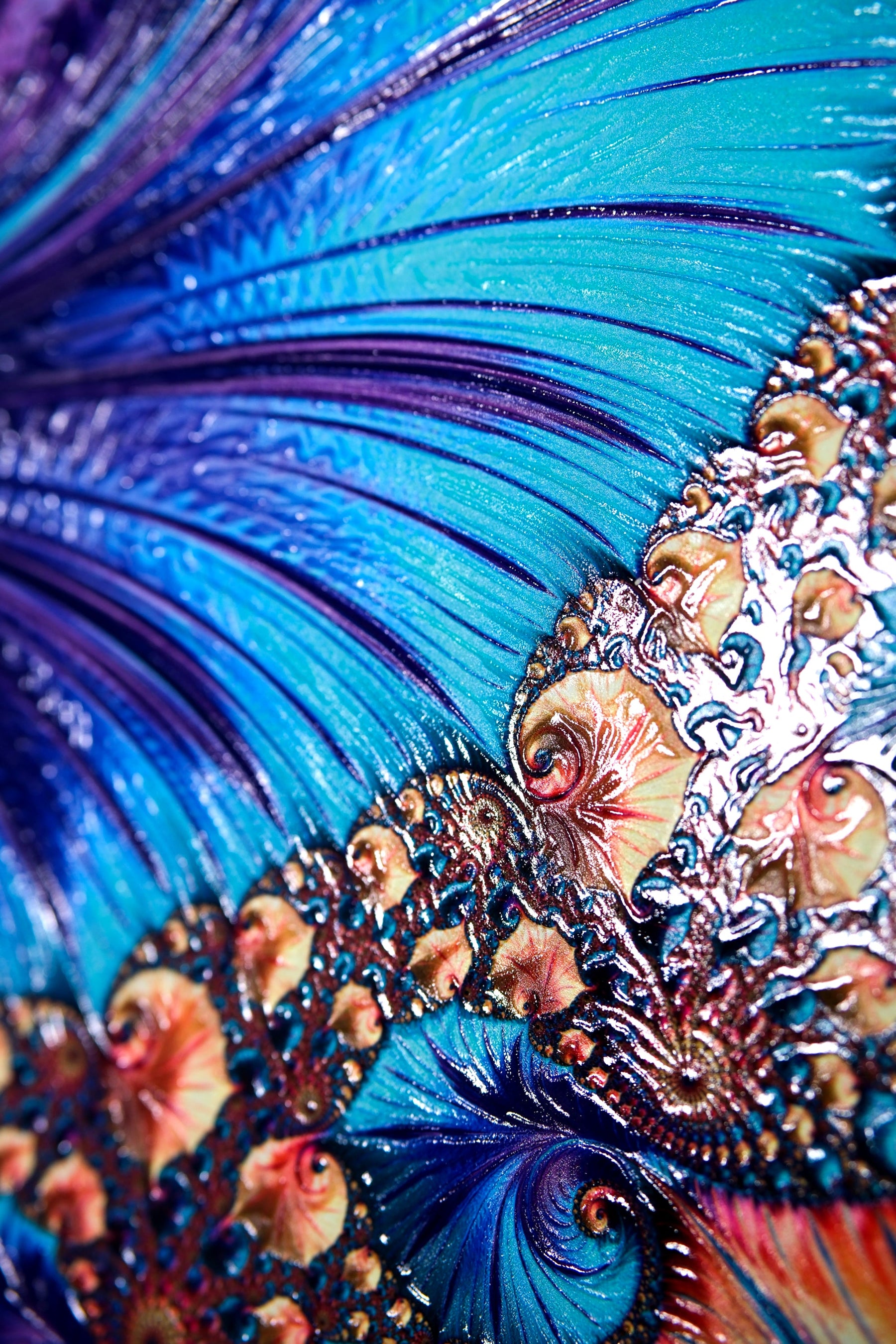 Aurora Sarmalı — Hissedilebilir 3D Doku ve Parlak Lake Vurgulu Baskı