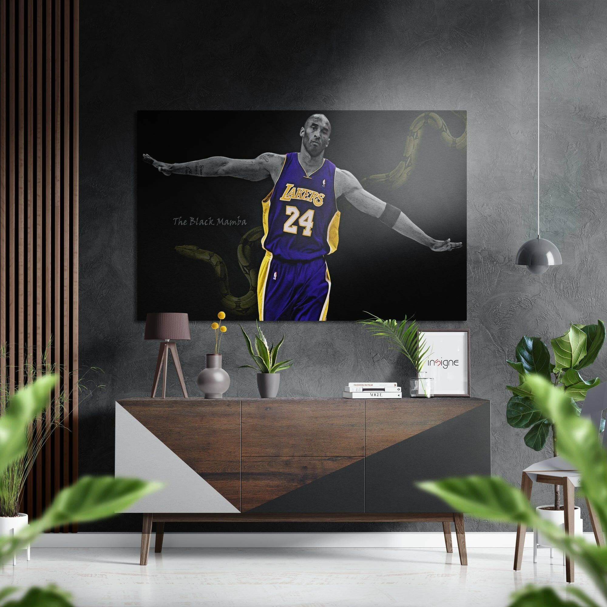 Kobe Bryant Fırçalı Metalik Alu-Dibond.