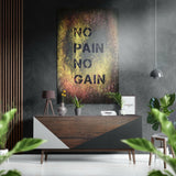 "No Pain No Gain" Fırçalı Metalik Alu-Dibond.