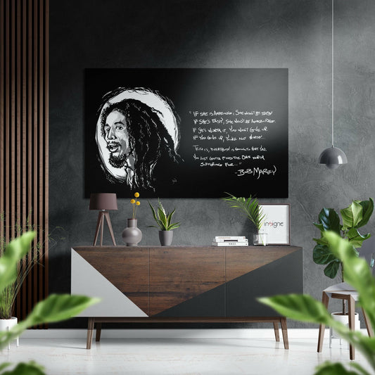 Reggae Efsanesi Fırçalı Metalik Alu-Dibond
