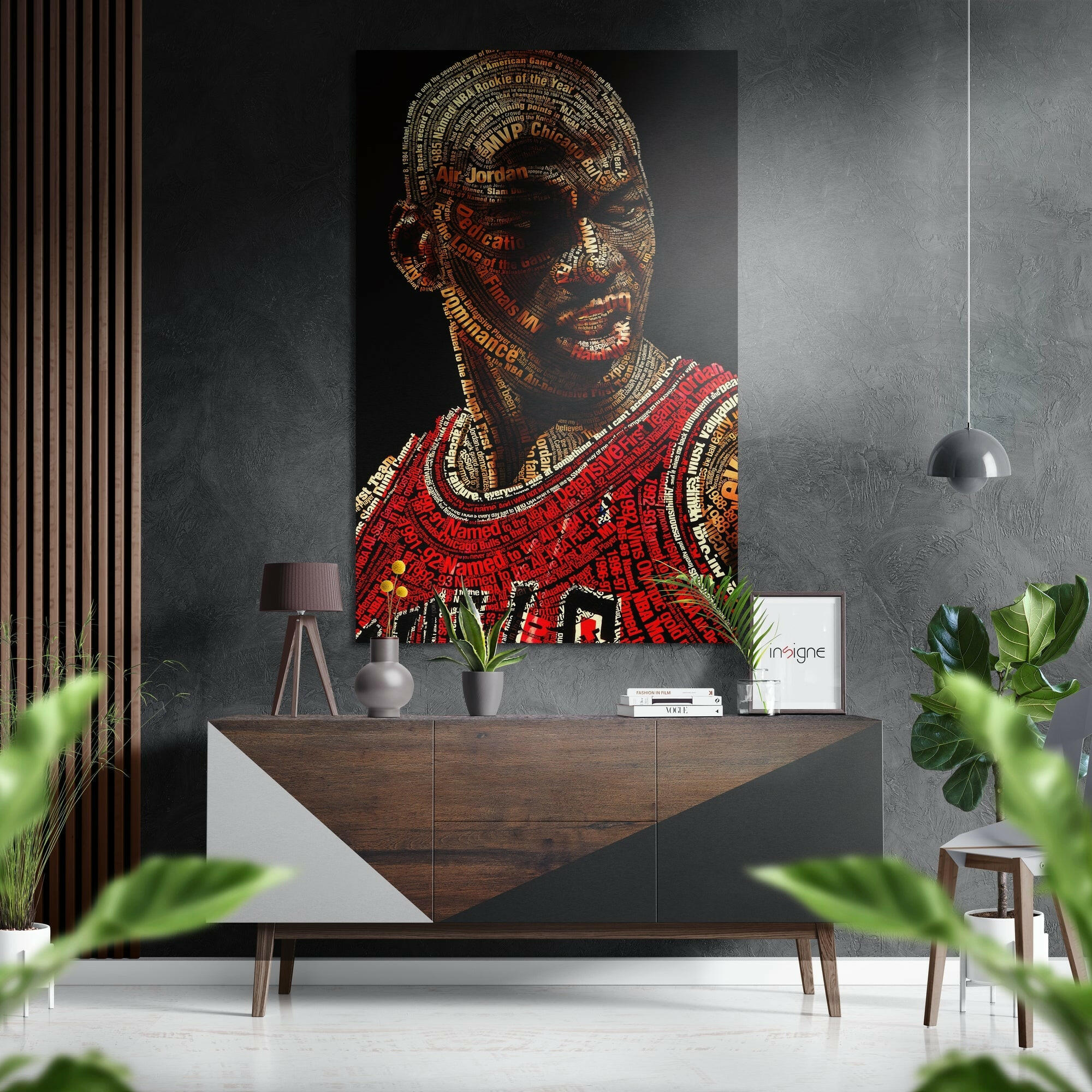 Michael Jordan Fırçalı Metalik Alu-Dibond.