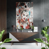 Harley Quinn Fırçalı Metalik Alu-Dibond.