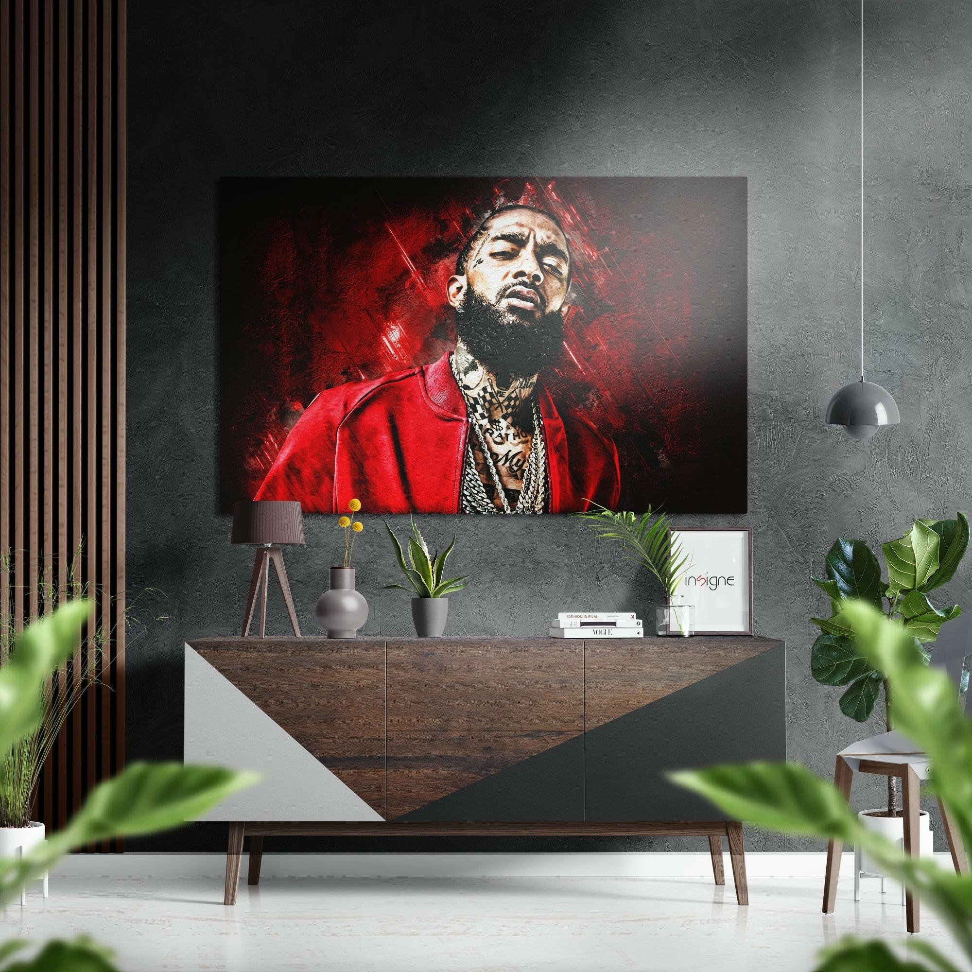 Nipsey Hussle Fırçalı Metalik Alu-Dibond.