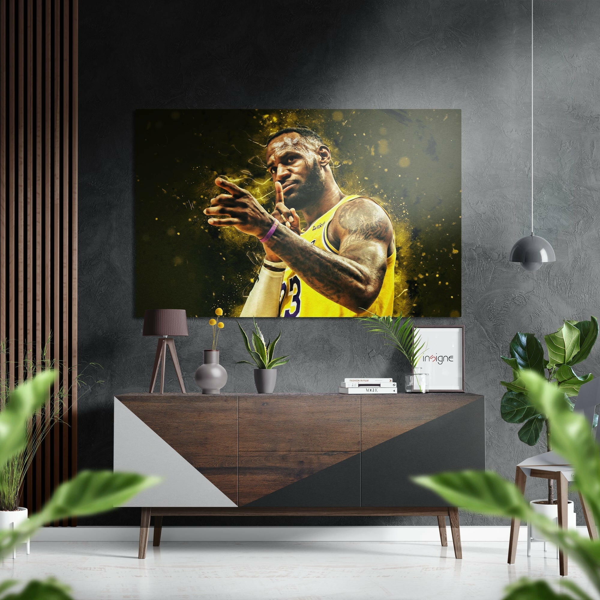 Lebron James Fırçalı Metalik Alu-Dibond.