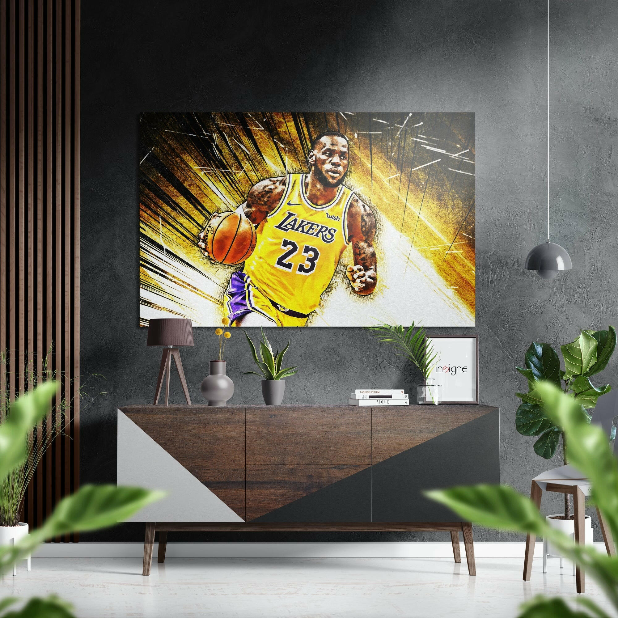 Lebron James Fırçalı Metalik Alu-Dibond.