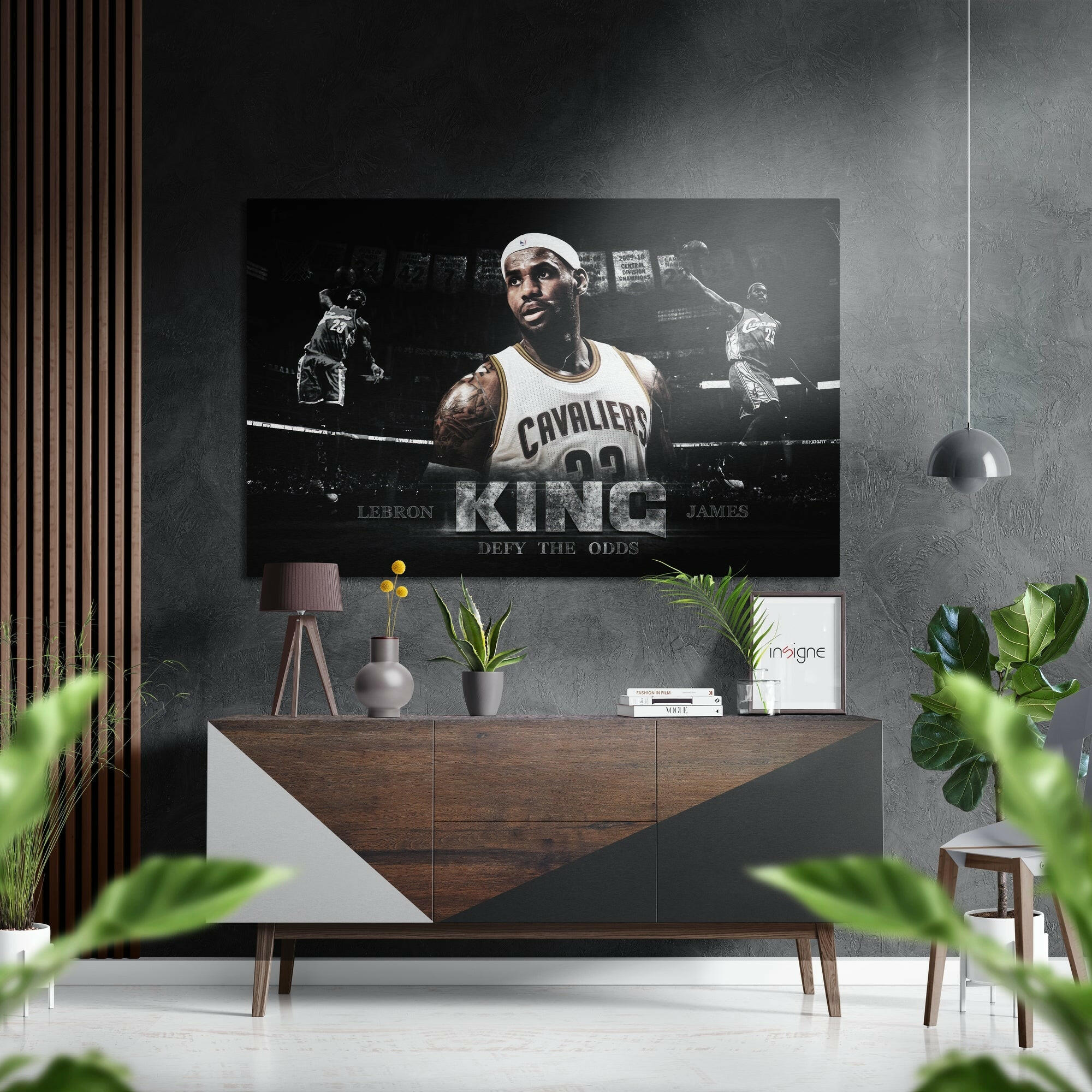 Lebron James Fırçalı Metalik Alu-Dibond.