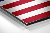 Amerikan Bayrağı Fırçalı Metalik Alu-Dibond.
