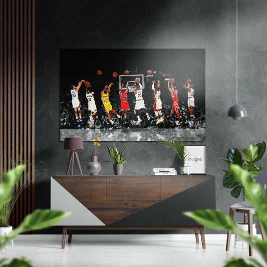 NBA All Stars Fırçalı Metalik Alu-Dibond.