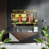 Retro Benzin İstasyonu Fırçalı Metalik Alu-Dibond.