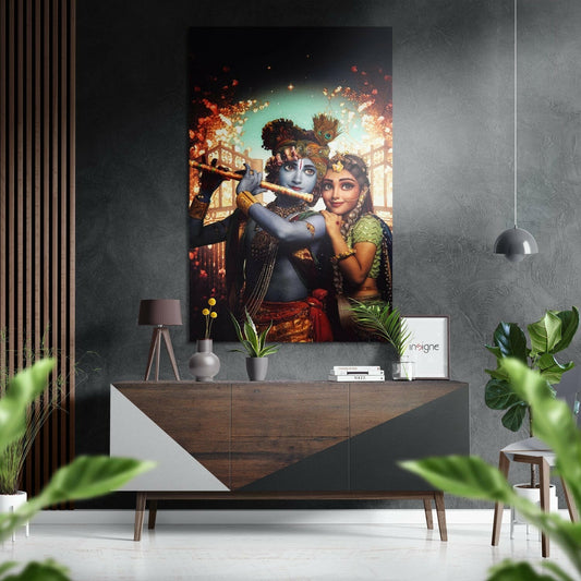 Radha Krishna Fırçalı Metalik Alu-Dibond.