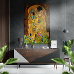 Klimt'In Öpücüğü Fırçalı Metalik Alu-Dibond.