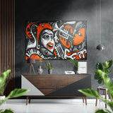 Picasso Stili Fırçalı Metalik Alu-Dibond.