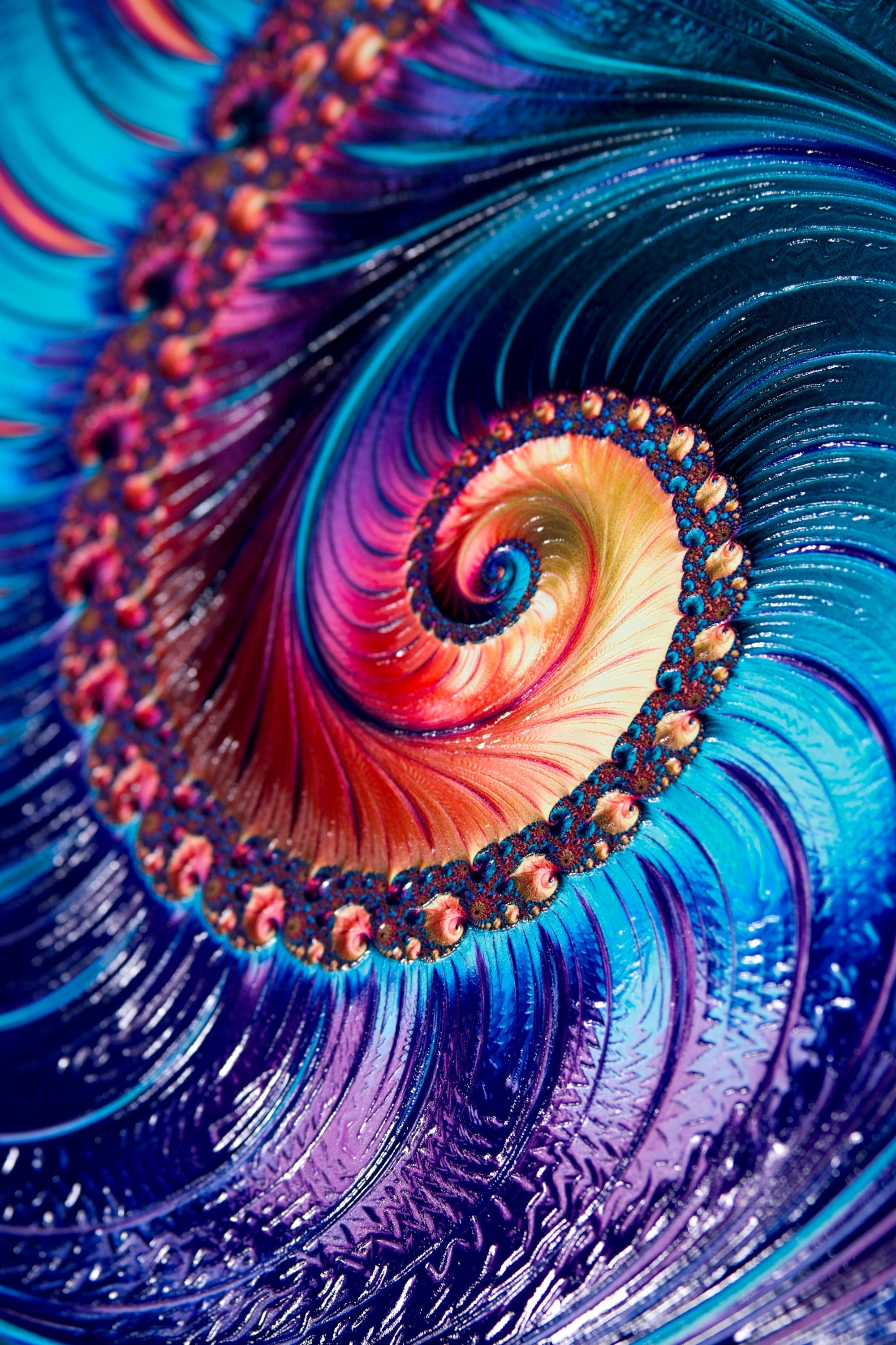 Aurora Sarmalı — Hissedilebilir 3D Doku ve Parlak Lake Vurgulu Baskı