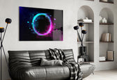 Neon Çemberi Cam Tablo