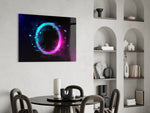 Neon Çemberi Cam Tablo