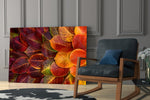 Turuncu Yapraklar Cam Tablo