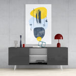 Soyut Şekiller Cam Tablo