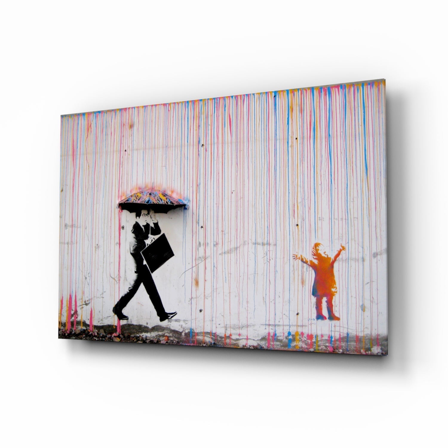 Yağmurun Rengi - Banksy Cam Tablo