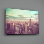 New York Şehri Cam Tablo