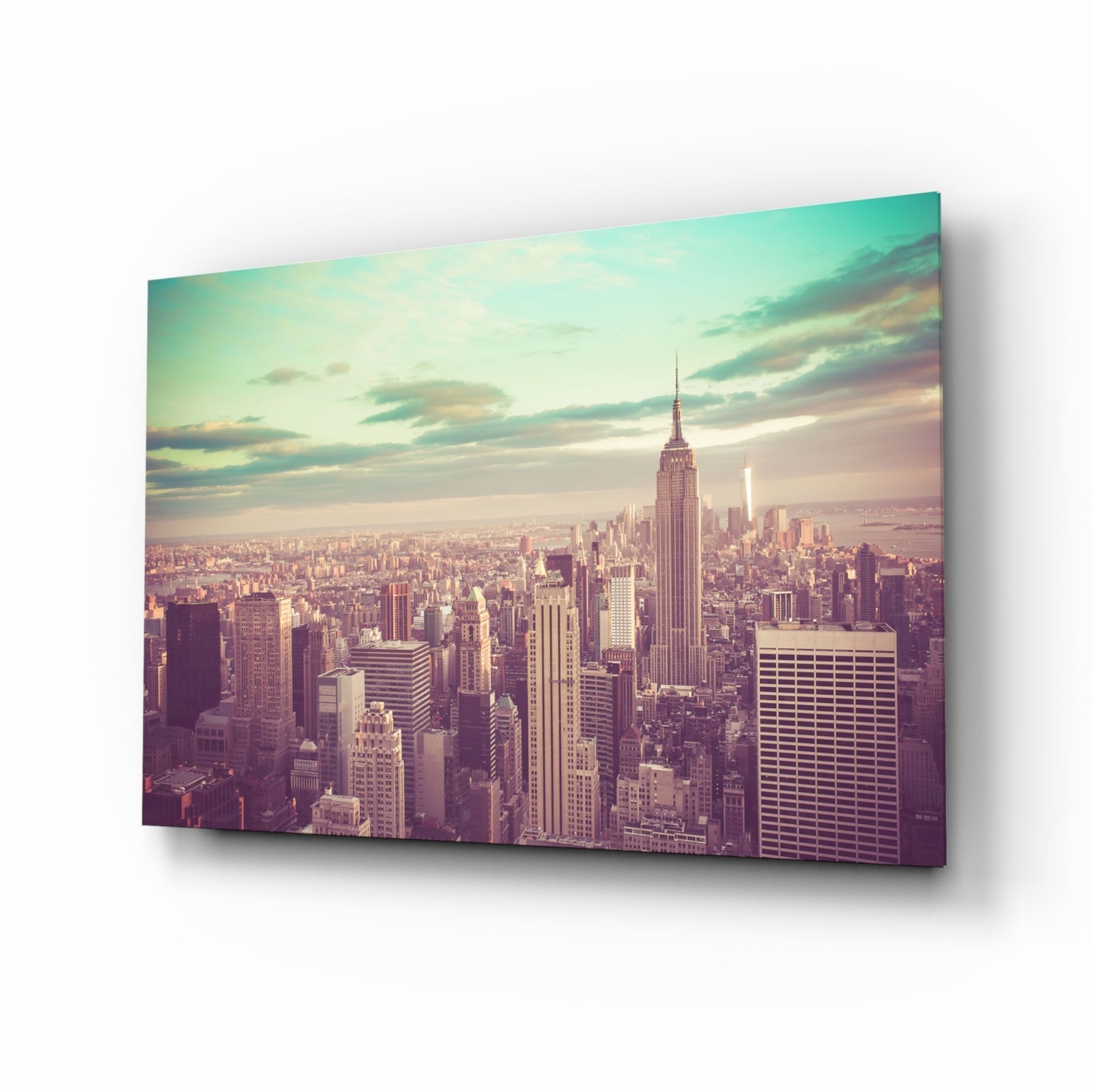 New York Şehri Cam Tablo