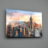 New York Şehri Cam Tablo