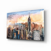 New York Şehri Cam Tablo
