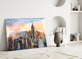 New York Şehri Cam Tablo