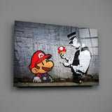 Süper Mario Cam Sanatı Cam Tablo