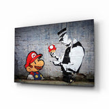 Süper Mario Cam Sanatı Cam Tablo