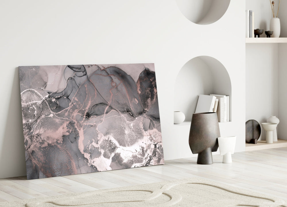 Tatlı Pembe Cam Sanatı Cam Tablo